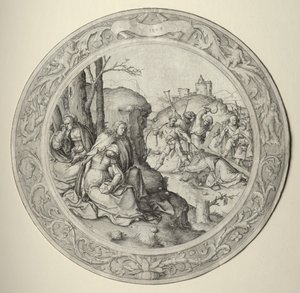 De ronde passie: Christus draagt het kruis door Lucas van Leyden