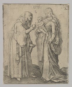 De Maagd met Kind en St. Anna, 1516 door Lucas van Leyden