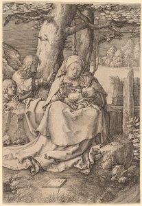 De Maagd en Kind met twee engelen door Lucas van Leyden