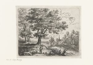 Landschap met een herder door Lucas van Uden