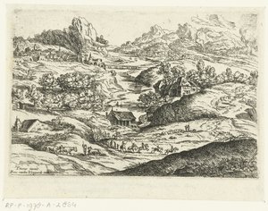 Landschap met ruiters door Lucas van Uden