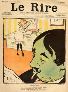 Humoristische cartoon van de voorpagina van 