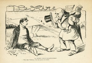 Illustratie in Le Rire, 30/03/12 - De Limoux-Palais-Bourbon race - Verkiezingen, Luchtvaart - Vedrines Jules (1881-1919) (gravure)