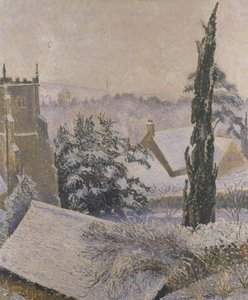 East Knoyle Kerk: Sneeuw, 1917