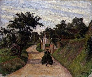 Eragny, de weg van Gisars naar Bazincourt door Lucien Pissarro