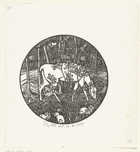 Grazend hert door Lucien Pissarro