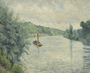 De schuit door Lucien Pissarro