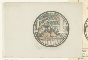 Zittende Japanse vrouw door Lucien Pissarro