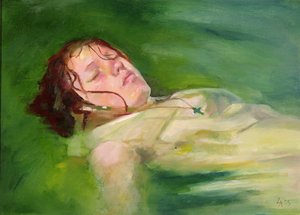 Drijvend meisje, 2004 (olieverf op doek)