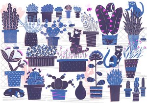 Cat Garden, 2015 (digital) door Lucy Banaji