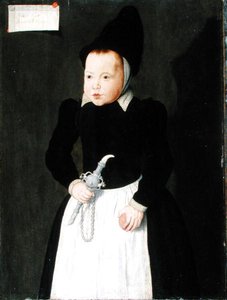 Portret van een kind met een rinkelbel