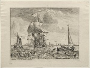 Mariene scène met Amsterdam in de verte