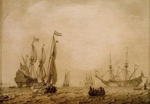 Schepen op de rede van Vlissingen (?)