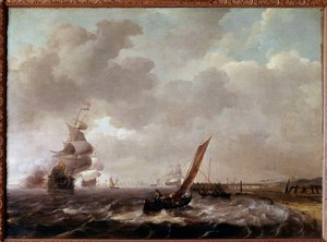 De zee bij de Helder in Holland door Ludolf I Backhuysen