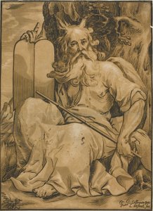 Mozes met de Tafelen der Wet door Ludolph Büsinck