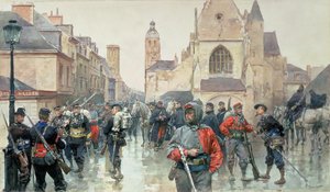 Een bijeenkomst van de Garibaldini en Franse troepen in Tours