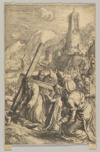 Christus Draagt het Kruis, uit De Passie van Christus, ca. 1623 door Ludovicus Siceram