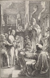 Christus voor Kajafas door Ludovicus Siceram