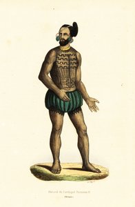Inheemse man van Tikei-eiland, Tuamotu-groep, Frans-Polynesië door Ludwig Choris