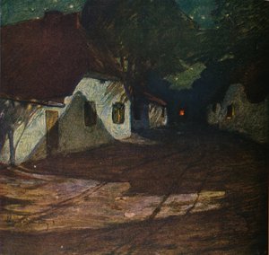 Een maanlichte nacht, ca. 1900, 1905 door Ludwig Dettmann