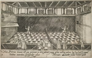 Een spel van echt tennis, c.1600 door Ludwig Ditzinger