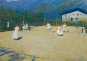 Tennisbaan in Gossensass, 1908