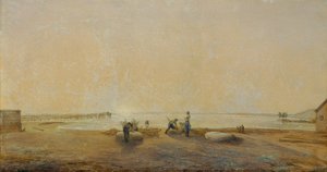 Landschap bij Neusiedlersee door Ludwig Ferdinand Schnorr von Carolsfeld
