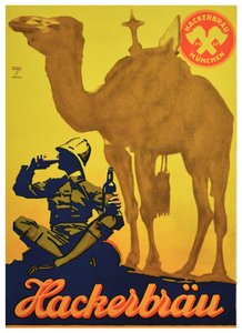 Posteradvertentie voor Hackerbrau Bier, ca. 1930 door Ludwig Hohlwein