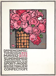 Poster voor de dameswinkel Mayer Sundheimer door Ludwig Hohlwein