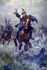 Kolonel Maximilian Ritter von Rodakowski en de 13e Uhlanen in de Slag bij Custoza in 1866, 1908 door Ludwig Koch