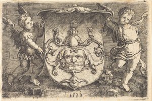 Schild met Mascaron