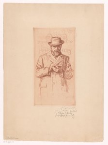 Zelfportret van Ludwig Michaleck door Ludwig Michalek