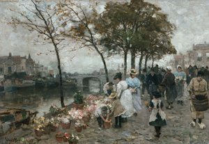 Bloemenmarkt aan het kanaal