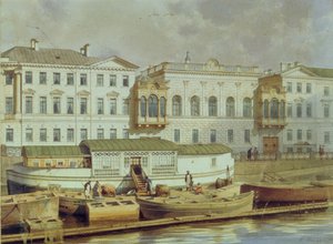 Naryshkin Paleis aan de Fontanka rivier, midden 19e eeuw