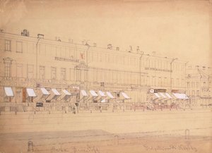 Het Demidov Hotel aan de Nevsky Prospekt in St. Petersburg door Ludwig Premazzi