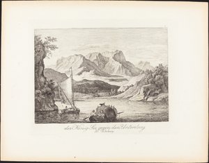 Der König-See tegen de Untersberg bij Salzburg door Ludwig Richter