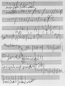 Handgeschreven muziekpartituur (inkt op papier) door Ludwig van Beethoven