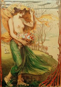 Flora (verlovingsportret) door Ludwig von Hofmann