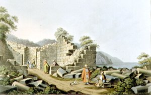 Ruïnes van een oude tempel in Samos, plaat 58 uit 