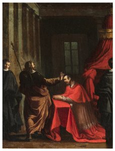 Noord Transept, Altaar van San Rocco 1635, 45, Genovesino 1645, Signatuur van de Kardinaal (detail)