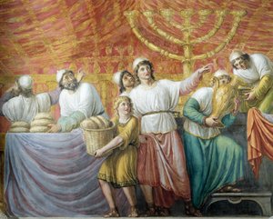 Voorbereiding van Joods feest, fresco door Luigi Ademollo, Palazzo Pitti, Florence, Toscane, Italië