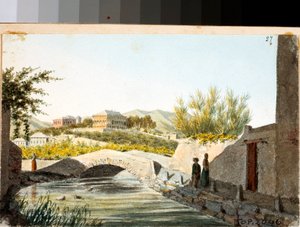 Uitzicht op Villa Saluzzo Bombrini in de wijk Albaro, Genua