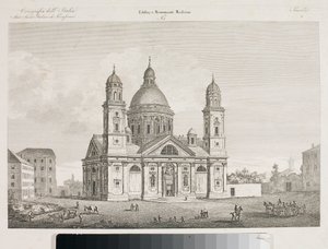 Gezicht op de Basiliek Santa Maria Assunta di Carignano in Genua