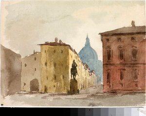 Uitzicht op het plein van de kerk Santa Annunziata, Florence