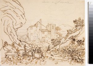 Arbeiders in een steengroeve in Fiesole, nabij Florence door Luigi Garibbo