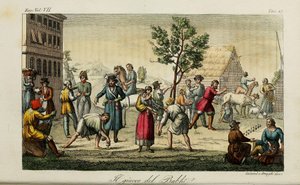 Knikkers. Illustratie uit Il costume antico e moderno o storia del governo door Giulio Ferrario, 1831 door Luigi Giarrè