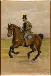 Vittorio Matteo Corcos te paard door Luigi Gioli
