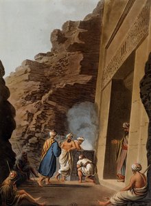 Ingang naar grafkamer bij de Sfinx van Gizeh, gravure door Luigi Mayer, uit Views in Egypt, Palestine and Other Parts of Ottoman Empire door Luigi Mayer