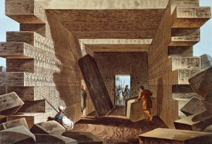 Interieur van de Tempel van Jupiter Ammon in Libië