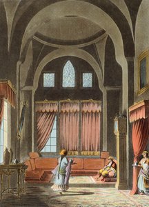 Interieur van een harem in Caïro door Luigi Mayer